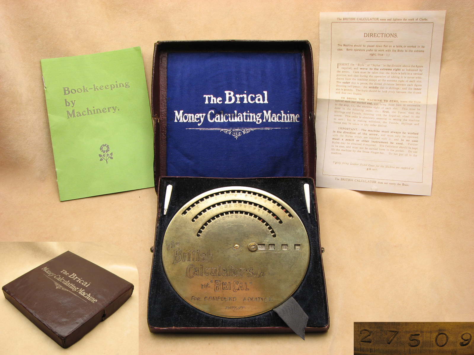 The British Calculator Brical money calculating machine, circa 1915